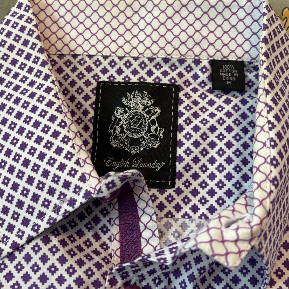 English Laundry Purple Geometric Shirt